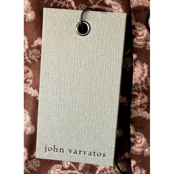 John Varvatos Mens Red Wine Ross Collared Floral Button Up Shirt Sz XXL New - Picture 6 of 10